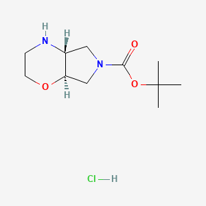 molecular formula C11H21ClN2O3 B6299308 t-Butyl rac-(4aR,7aR)-hexahydropyrrolo[3,4-b][1,4]oxazine-6(2H)-carboxylate hydrochloride, 95% CAS No. 2514949-59-6