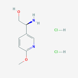 molecular formula C8H14Cl2N2O2 B6299314 (2S)-2-Amino-2-(6-methoxy(3-pyridyl))ethan-1-ol 2HCl CAS No. 1640848-68-5