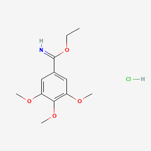 molecular formula C12H18ClNO4 B6299353 Ethyl 3,4,5-trimethoxybenzene-1-carboximidate hydrochloride CAS No. 4156-61-0