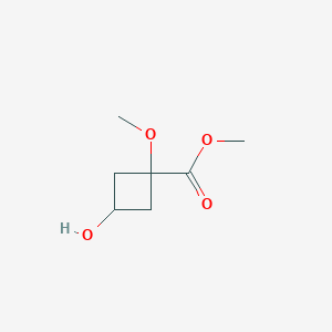 molecular formula C7H12O4 B6299446 Methyl trans-3-hydroxy-1-methoxycyclobutane-1-carboxylate CAS No. 2231665-69-1