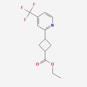 molecular formula C13H14F3NO2 B6299518 Ethyl 3-[4-(trifluoromethyl)-2-pyridinyl]cyclobutanecarboxylate CAS No. 2241052-68-4