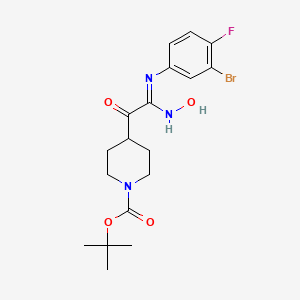 molecular formula C18H23BrFN3O4 B6299546 N-(3-Bromo-4-fluorophenyl)-N'-hydroxy-2-(1-Boc-4-piperidinyl)-2-oxoacetimidamide CAS No. 2084138-48-5
