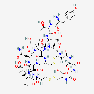 molecular formula C69H105N17O27S4 B6299568 Tyr-Uroguanylin (mouse, rat) (H-Tyr-Thr-Asp-Glu-D-Cys(1)-Glu-Leu-Cys(2)-Ile-Asn-Val-Ala-Cys(1)-Thr-Gly-DL-Cys(2)-OH) CAS No. 1926163-29-2