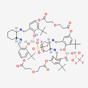 molecular formula C70H90Co2F6N4O20S2 B6299603 Cyc.-Oligo Bis[(1R,2R)-1,2-cyclohexanediamino-N,N'-bis(3,3'-di-t-butylsalicylidene) Co(III)OTf]-5,5'-bis(2-carboxyethyl)ether CAS No. 647036-07-5