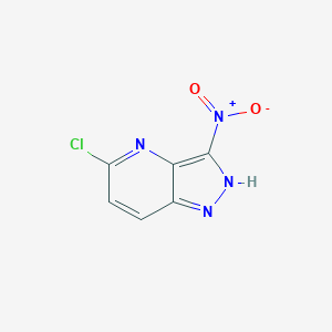 molecular formula C6H3ClN4O2 B6299625 5-Chloro-3-nitro-1H-pyrazolo[4,3-b]pyridine CAS No. 2021203-20-1