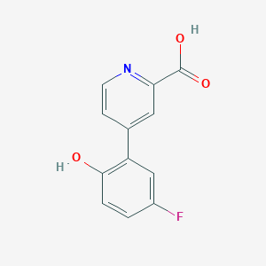 molecular formula C12H8FNO3 B6299647 4-(5-Fluoro-2-hydroxyphenyl)picolinic acid, 95% CAS No. 1261905-11-6