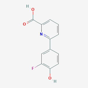 molecular formula C12H8FNO3 B6299655 6-(3-Fluoro-4-hydroxyphenyl)picolinic acid, 95% CAS No. 1261955-67-2
