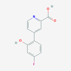 molecular formula C12H8FNO3 B6299663 4-(4-Fluoro-2-hydroxyphenyl)picolinic acid, 95% CAS No. 1261989-66-5
