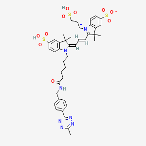 molecular formula C42H49N7O10S3 B6299718 Trisulfo-Cy3 Methyltetrazine CAS No. 1676067-48-3