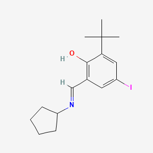 molecular formula C16H22INO B6299772 2-tert-Butyl-6-cyclopentyliminomethyl-4-iodo-phenol CAS No. 1003080-31-6