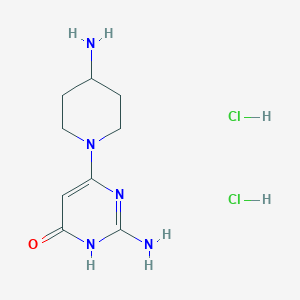 molecular formula C9H17Cl2N5O B6299939 2-Amino-6-(4-amino-1-piperidinyl)-4(3H)-pyrimidinone dihydrochloride CAS No. 2103392-21-6