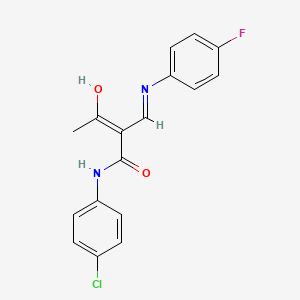 2-Acetyl-N-(4-chlorophenyl)-3-((4-fluorophenyl)amino)prop-2-enamide