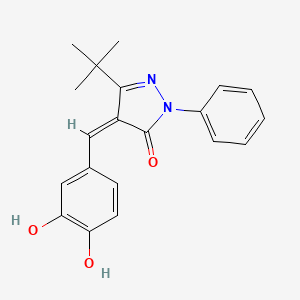 molecular formula C20H20N2O3 B6300016 4-((3,4-Dihydroxyphenyl)methylene)-3-(tert-butyl)-1-phenyl-2-pyrazolin-5-one CAS No. 848603-17-8