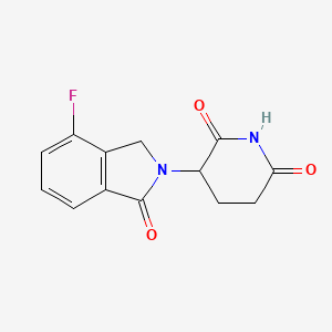 molecular formula C13H11FN2O3 B6300045 3-(4-Fluoro-1-oxoisoindolin-2-yl)piperidine-2,6-dione CAS No. 1884230-69-6