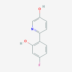molecular formula C11H8FNO2 B6300057 2-(4-Fluoro-2-hydroxyphenyl)-5-hydroxypyridine, 95% CAS No. 1261944-30-2