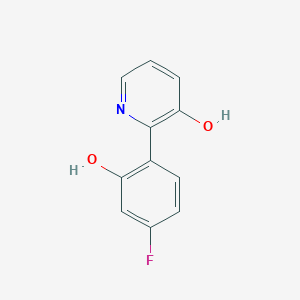 molecular formula C11H8FNO2 B6300066 2-(4-Fluoro-2-hydroxyphenyl)-3-hydroxypyridine, 95% CAS No. 1261907-64-5