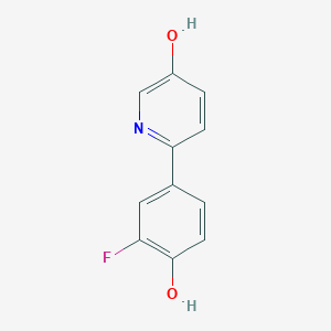 molecular formula C11H8FNO2 B6300072 2-(3-Fluoro-4-hydroxyphenyl)-5-hydroxypyridine, 95% CAS No. 1261958-24-0