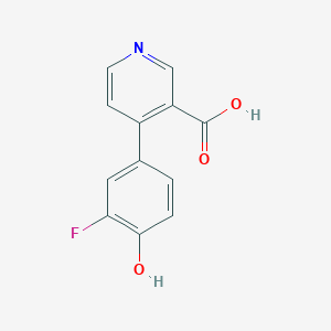 molecular formula C12H8FNO3 B6300099 4-(3-Fluoro-4-hydroxyphenyl)nicotinic acid, 95% CAS No. 1262009-51-7