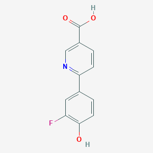 molecular formula C12H8FNO3 B6300115 6-(3-Fluoro-4-hydroxyphenyl)nicotinic acid, 95% CAS No. 1261911-86-7