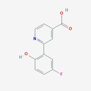 molecular formula C12H8FNO3 B6300153 2-(5-Fluoro-2-hydroxyphenyl)isonicotinic acid, 95% CAS No. 1261955-85-4