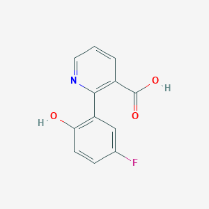 molecular formula C12H8FNO3 B6300157 2-(5-Fluoro-2-hydroxyphenyl)nicotinic acid, 95% CAS No. 1261997-67-4
