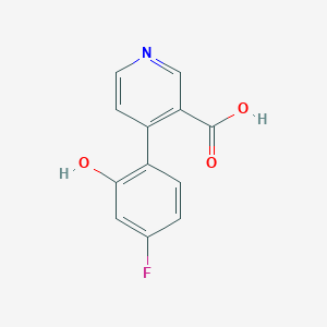 molecular formula C12H8FNO3 B6300167 4-(4-Fluoro-2-hydroxyphenyl)nicotinic acid, 95% CAS No. 1261910-10-4
