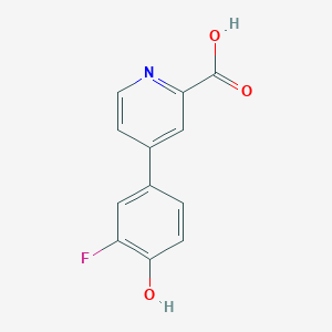 molecular formula C12H8FNO3 B6300174 4-(3-Fluoro-4-hydroxyphenyl)picolinic acid, 95% CAS No. 1261896-80-3