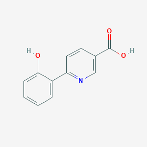 molecular formula C12H9NO3 B6300180 6-(2-Hydroxyphenyl)nicotinic acid, 95% CAS No. 1033845-00-9