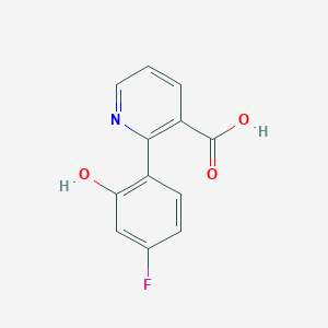 molecular formula C12H8FNO3 B6300184 2-(4-Fluoro-2-hydroxyphenyl)nicotinic acid, 95% CAS No. 1261930-75-9