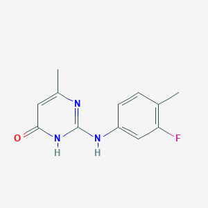 molecular formula C12H12FN3O B6300255 2-[(3-Fluoro-4-methylphenyl)amino]-6-methylpyrimidin-4(3H)-one CAS No. 1232778-18-5
