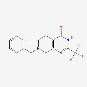 molecular formula C15H14F3N3O B6300267 7-Benzyl-2-(trifluoromethyl)-5,6,7,8-tetrahydropyrido[3,4-d]pyrimidin-4-ol CAS No. 647862-97-3