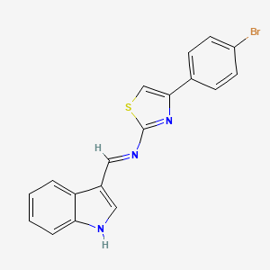 molecular formula C18H12BrN3S B6300271 2-(1-Aza-2-indol-3-ylvinyl)-4-(4-bromophenyl)-1,3-thiazole CAS No. 1274948-42-3