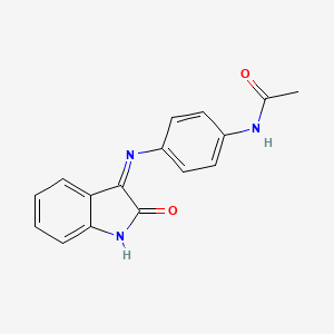 molecular formula C16H13N3O2 B6300306 3-((4-Acetamidophenyl)imino)indolin-2-one CAS No. 294653-65-9