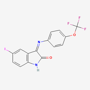 molecular formula C15H8F3IN2O2 B6300317 3-((4-(Trifluoromethoxy)phenyl)imino)-5-iodoindolin-2-one CAS No. 1159976-48-3