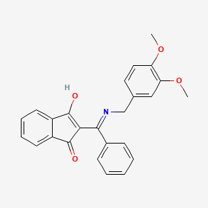 2-((((3,4-Dimethoxyphenyl)methyl)amino)phenylmethylene)indane-1,3-dione
