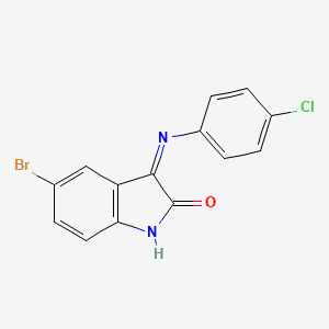 molecular formula C14H8BrClN2O B6300386 5-Bromo-3-(4-chlorophenylimino)indolin-2-one CAS No. 57743-30-3
