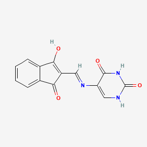 molecular formula C14H9N3O4 B6300398 5-(((1,3-Dioxoindan-2-ylidene)methyl)amino)-1H,3H-1,3-diazine-2,4-dione CAS No. 1022600-52-7