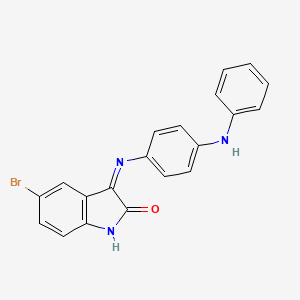 molecular formula C20H14BrN3O B6300418 3-((4-(Phenylamino)phenyl)imino)-5-bromoindolin-2-one CAS No. 1024179-18-7