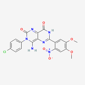 molecular formula C20H15ClN6O6 B6300447 6-(4,5-Dimethoxy-2-nitrophenyl)-3-(4-chlorophenyl)-4-imino-1,3,7-trihydro-5,7-diazaquinazoline-2,8-dione CAS No. 1274904-23-2