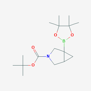 molecular formula C16H28BNO4 B6300518 叔丁基-1-(4,4,5,5-四甲基-1,3,2-二氧杂硼环-2-基)-3-氮杂双环[3.1.0]己烷-3-羧酸酯 CAS No. 2095495-19-3