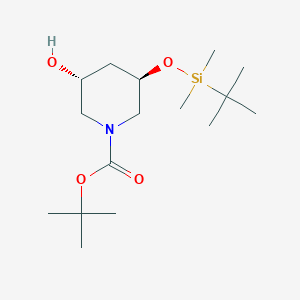 molecular formula C16H33NO4Si B6300526 tert-Butyl (3R,5R)-3-[(tert-butyldimethylsilyl)oxy]-5-hydroxypiperidine-1-carboxylate CAS No. 1675225-21-4