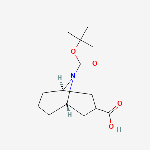 molecular formula C14H23NO4 B6300594 exo-9-tert-Butoxycarbonyl-9-azabicyclo[3.3.1]nonane-3-carboxylic acid CAS No. 2231663-92-4