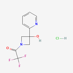molecular formula C10H10ClF3N2O2 B6300602 2,2,2-Trifluoro-1-(3-hydroxy-3-(pyridin-2-yl)azetidin-1-yl)ethan-1-one hydrochloride CAS No. 1415560-00-7