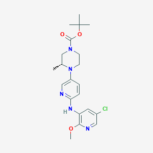 molecular formula C21H28ClN5O3 B6300651 t-Butyl (3R)-4-{6-[(5-chloro-2-methoxypyridin-3-yl)amino]pyridin-3-yl}-3-methylpiperazine-1-carboxylate CAS No. 2227198-90-3