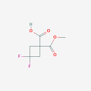 molecular formula C7H8F2O4 B6300658 3,3-Difluoro-1-(methoxycarbonyl)cyclobutane-1-carboxylic acid CAS No. 2168018-78-6