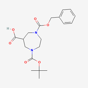 molecular formula C19H26N2O6 B6300663 1-Benzyloxycarbonyl-4-tert-butoxycarbonyl-1,4-diazepane-6-carboxylic acid CAS No. 2200388-70-9