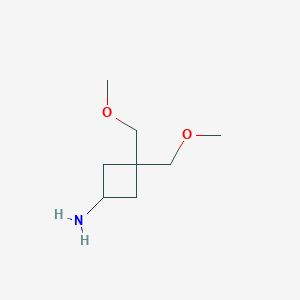 molecular formula C8H17NO2 B6300668 3,3-Bis(methoxymethyl)cyclobutan-1-amine CAS No. 2168693-38-5