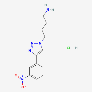 molecular formula C12H16ClN5O2 B6300688 4-[4-(3-Nitrophenyl)-1H-1,2,3-triazol-1-yl]butan-1-amine hydrochloride CAS No. 2227205-98-1