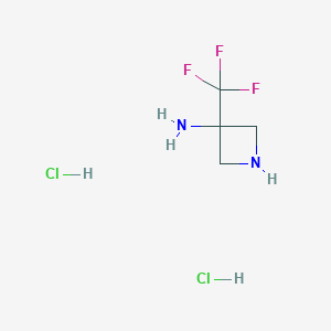 molecular formula C4H9Cl2F3N2 B6300728 3-(Trifluoromethyl)azetidin-3-amine dihydrochloride CAS No. 2231674-32-9