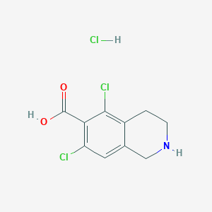 molecular formula C10H10Cl3NO2 B6300747 5,7-Dichloro-1,2,3,4-tetrahydroisoquinoline-6-carboxylic acid hydrochloride, 95% CAS No. 1289646-93-0